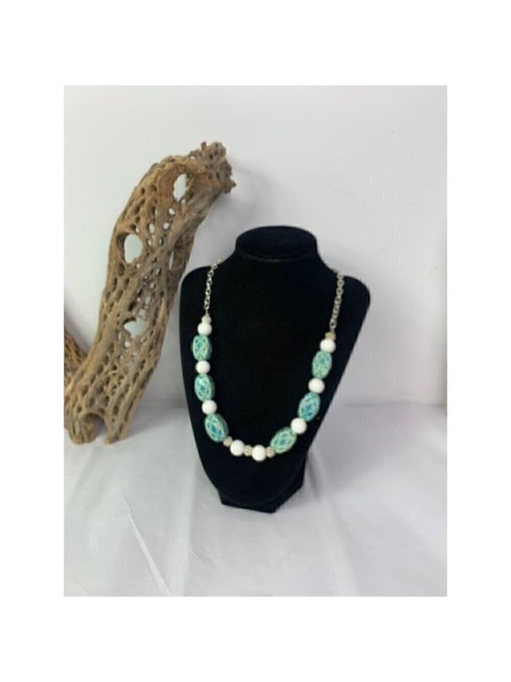 Vintage Ceramic and Glass Beaded Necklace - Picture 1 of 9
